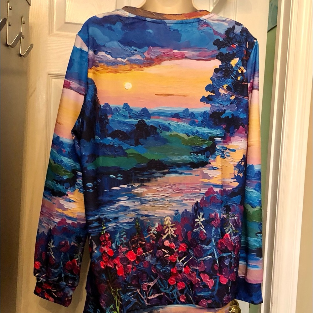 ShallWe Vibrant Watercolour Sweatshirt Size XL. BNWT - Picture 2 of 5